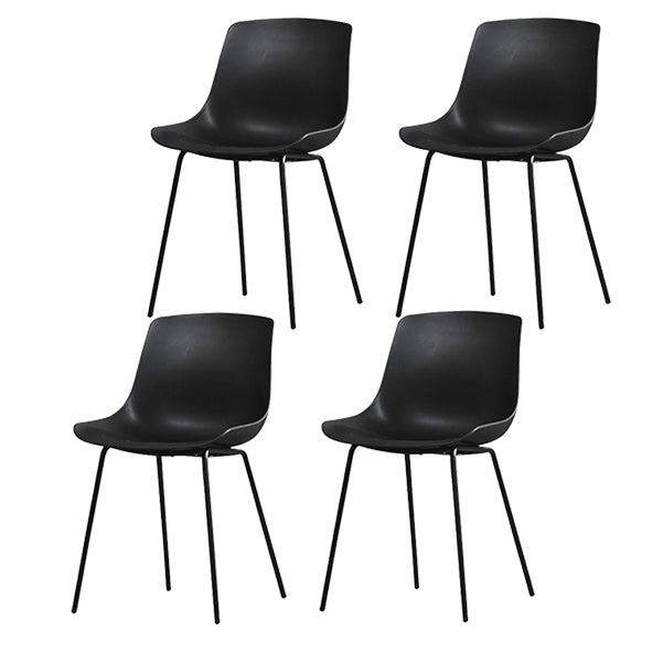 Contemporary Plastic Dining Side Chair with Metal Legs Stacking Chair