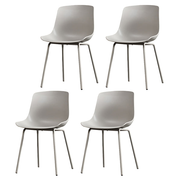 Contemporary Plastic Dining Side Chair with Metal Legs Stacking Chair