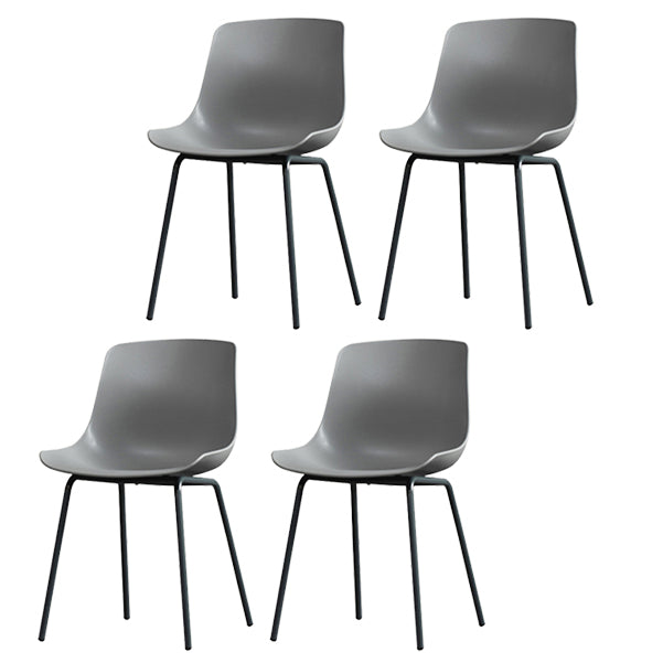 Contemporary Plastic Dining Side Chair with Metal Legs Stacking Chair