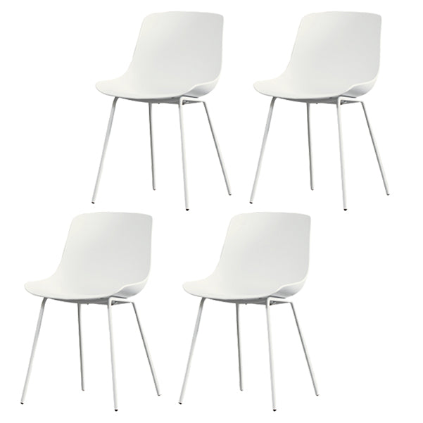 Contemporary Plastic Dining Side Chair with Metal Legs Stacking Chair