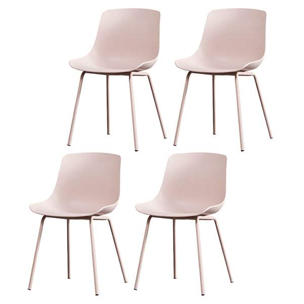 Contemporary Plastic Dining Side Chair with Metal Legs Stacking Chair