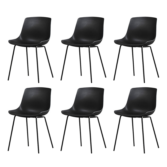 Contemporary Plastic Dining Side Chair with Metal Legs Stacking Chair