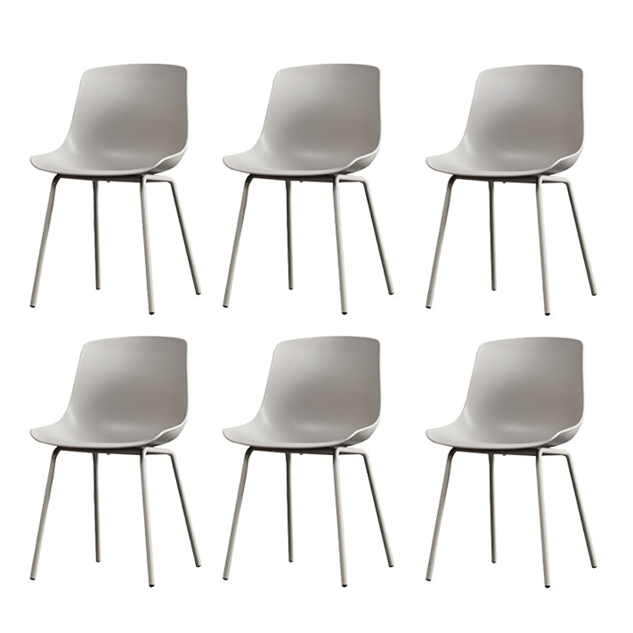 Contemporary Plastic Dining Side Chair with Metal Legs Stacking Chair