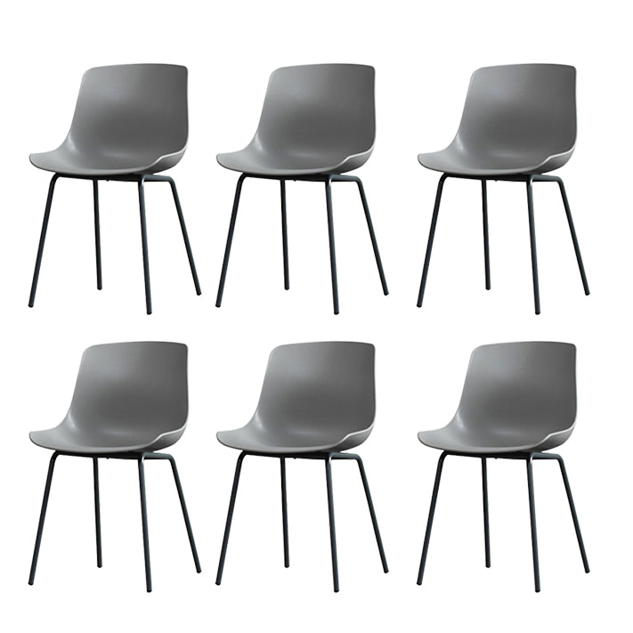 Contemporary Plastic Dining Side Chair with Metal Legs Stacking Chair