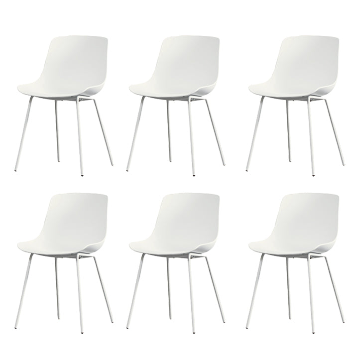 Contemporary Plastic Dining Side Chair with Metal Legs Stacking Chair