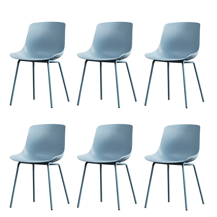 Contemporary Plastic Dining Side Chair with Metal Legs Stacking Chair