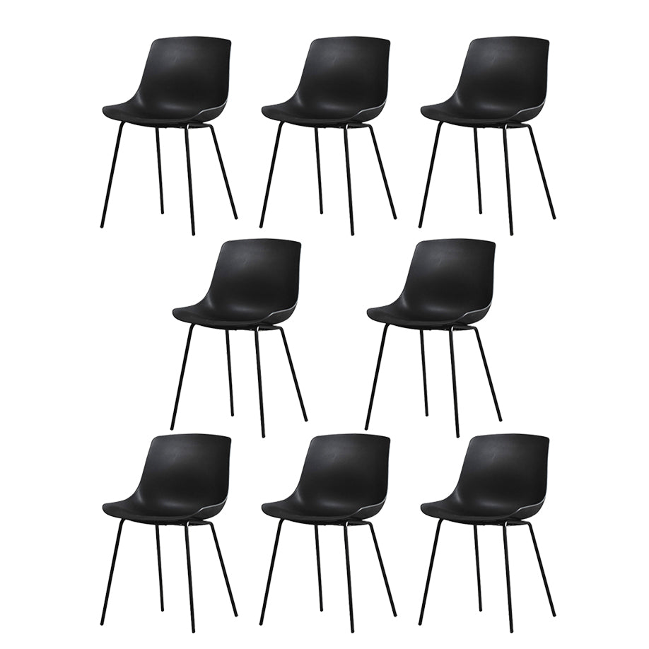 Contemporary Plastic Dining Side Chair with Metal Legs Stacking Chair