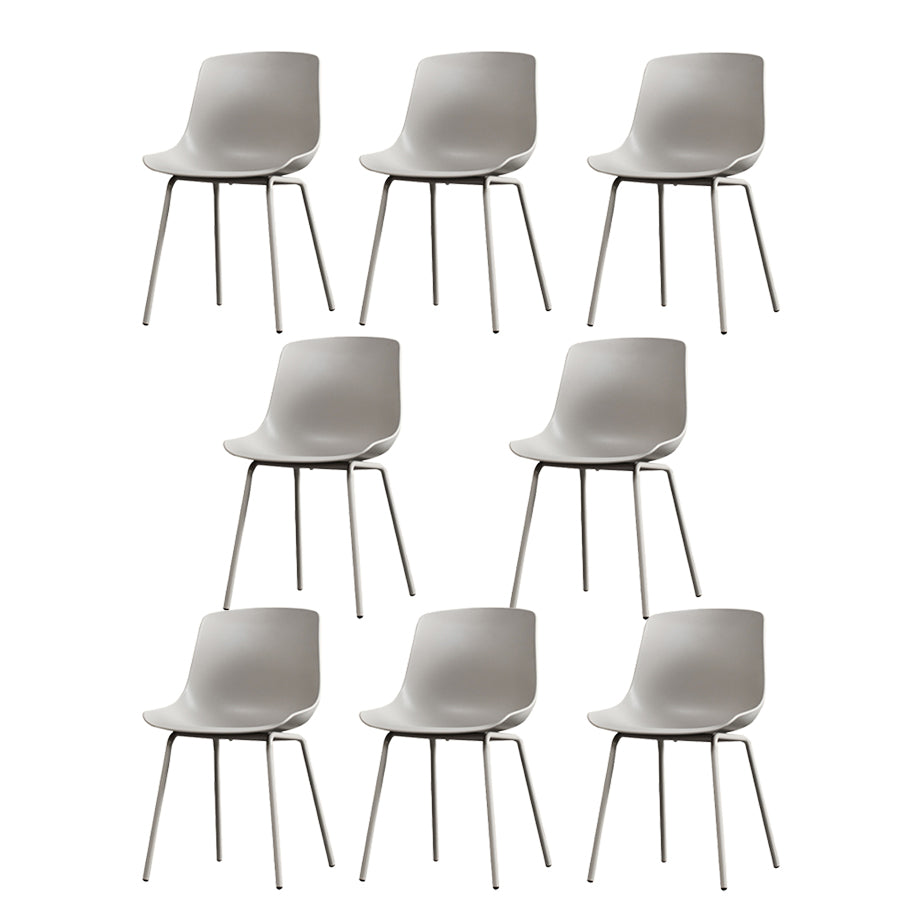 Contemporary Plastic Dining Side Chair with Metal Legs Stacking Chair