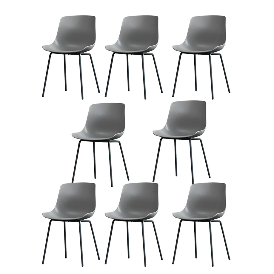 Contemporary Plastic Dining Side Chair with Metal Legs Stacking Chair