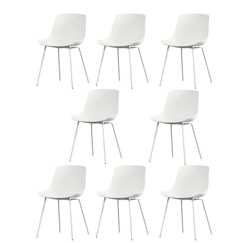 Contemporary Plastic Dining Side Chair with Metal Legs Stacking Chair