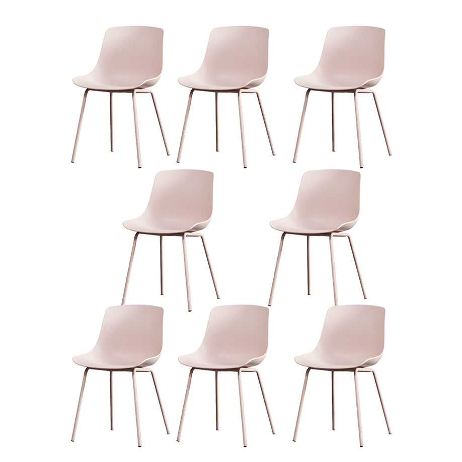 Contemporary Plastic Dining Side Chair with Metal Legs Stacking Chair