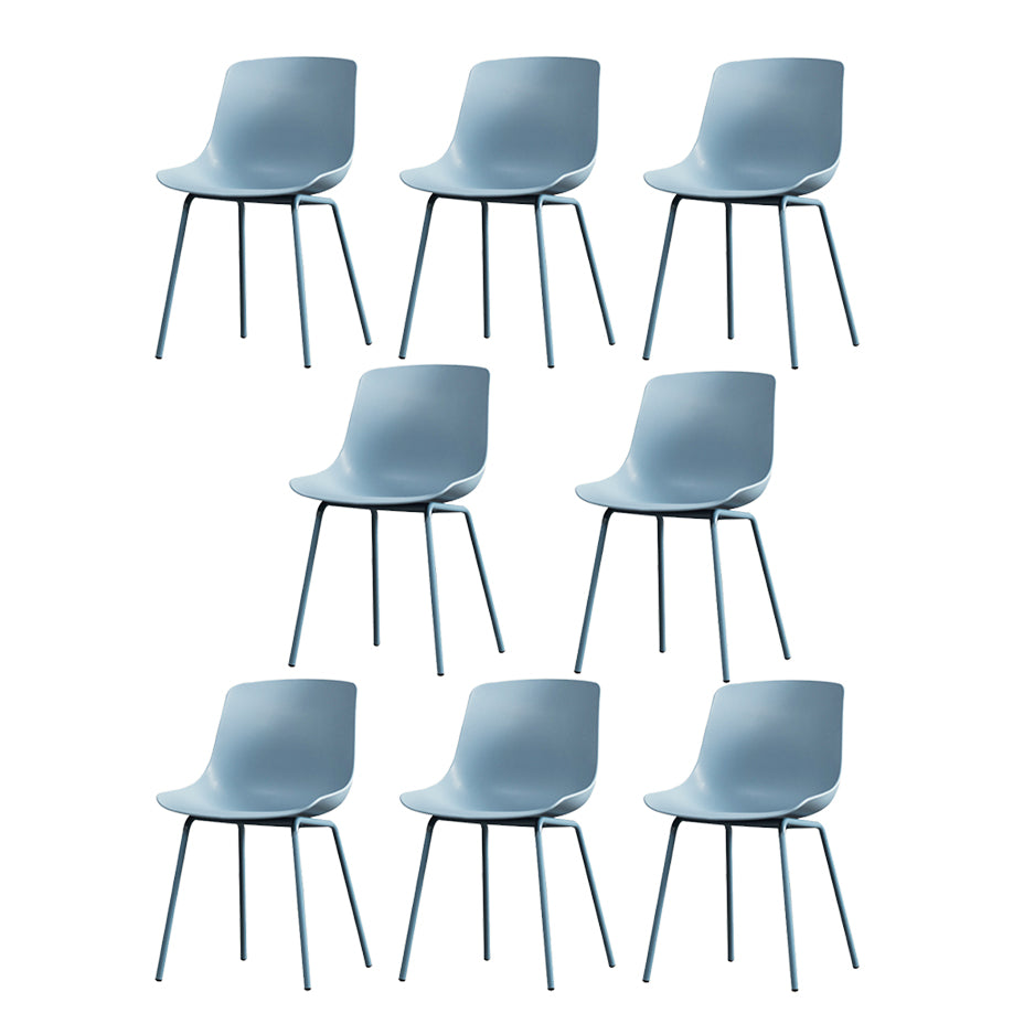 Contemporary Plastic Dining Side Chair with Metal Legs Stacking Chair