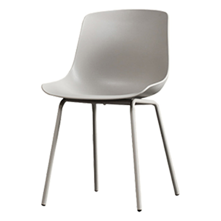 Contemporary Plastic Dining Side Chair with Metal Legs Stacking Chair