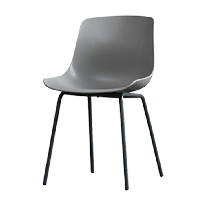 Contemporary Plastic Dining Side Chair with Metal Legs Stacking Chair