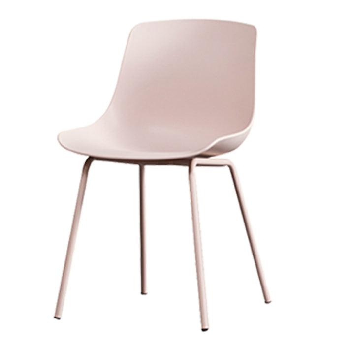 Contemporary Plastic Dining Side Chair with Metal Legs Stacking Chair