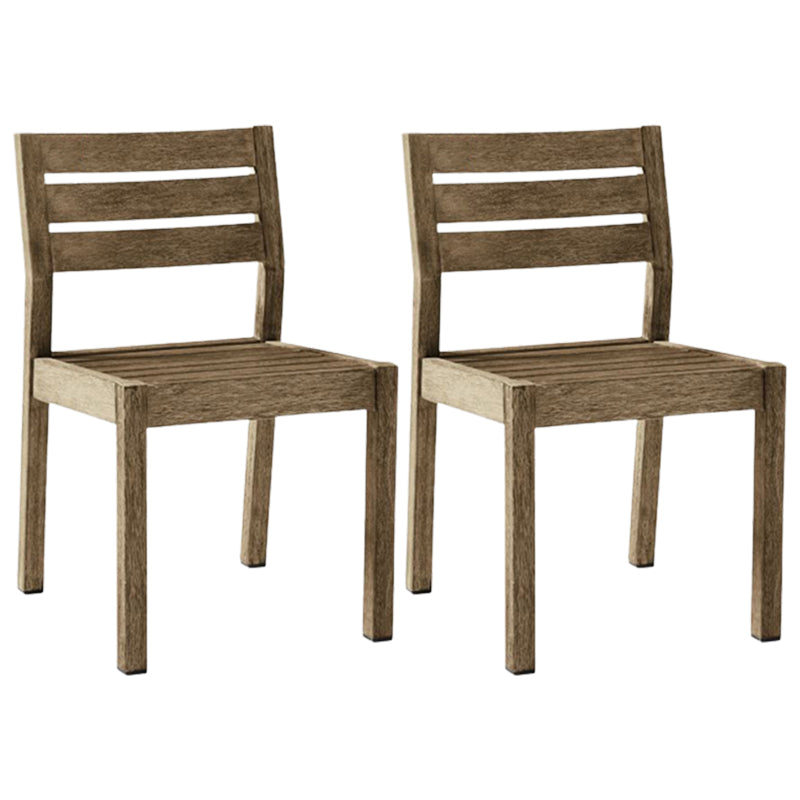 Modern Solid Wood Dining Side Chair Armless Outdoor Bistro Chairs