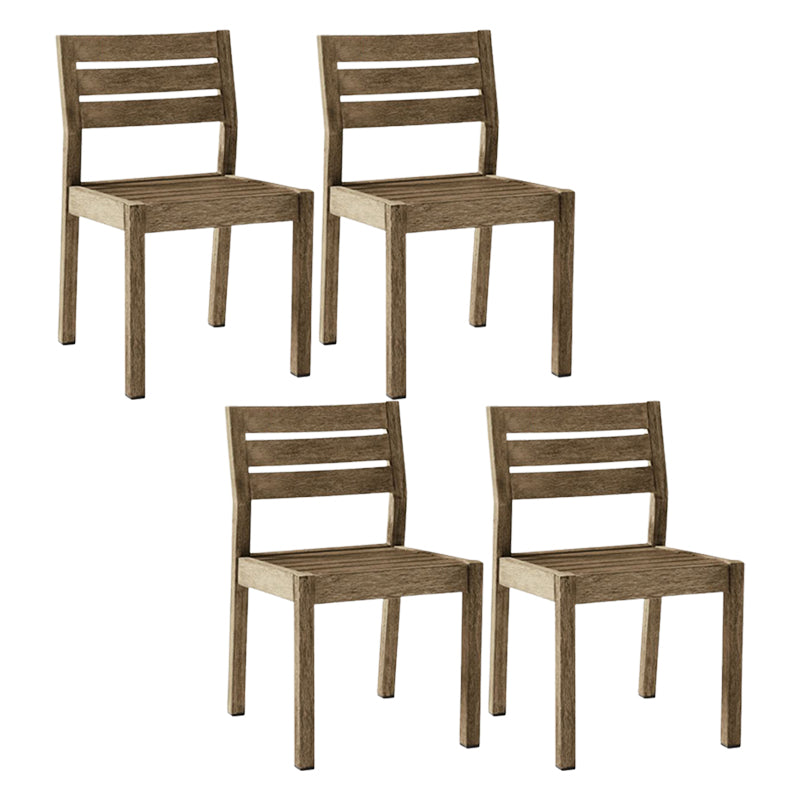 Modern Solid Wood Dining Side Chair Armless Outdoor Bistro Chairs