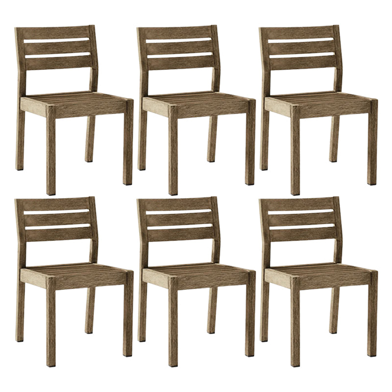 Modern Solid Wood Dining Side Chair Armless Outdoor Bistro Chairs