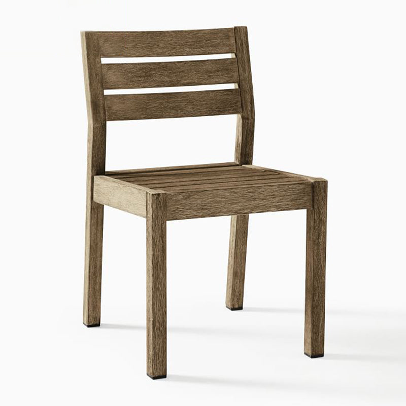 Modern Solid Wood Dining Side Chair Armless Outdoor Bistro Chairs