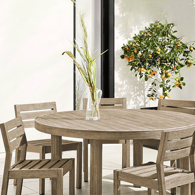 Modern Solid Wood Dining Side Chair Armless Outdoor Bistro Chairs