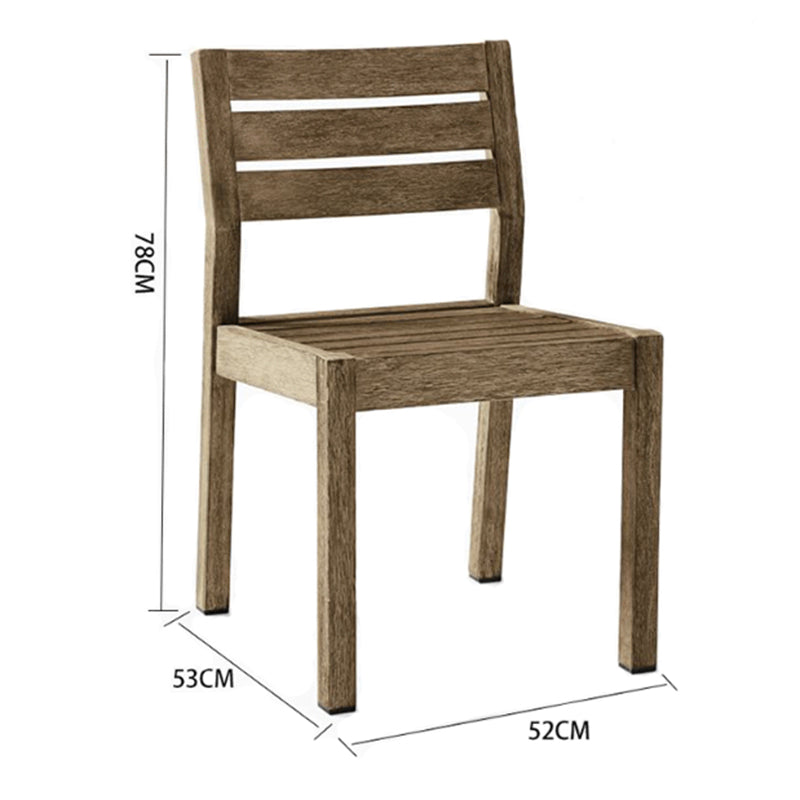 Modern Solid Wood Dining Side Chair Armless Outdoor Bistro Chairs