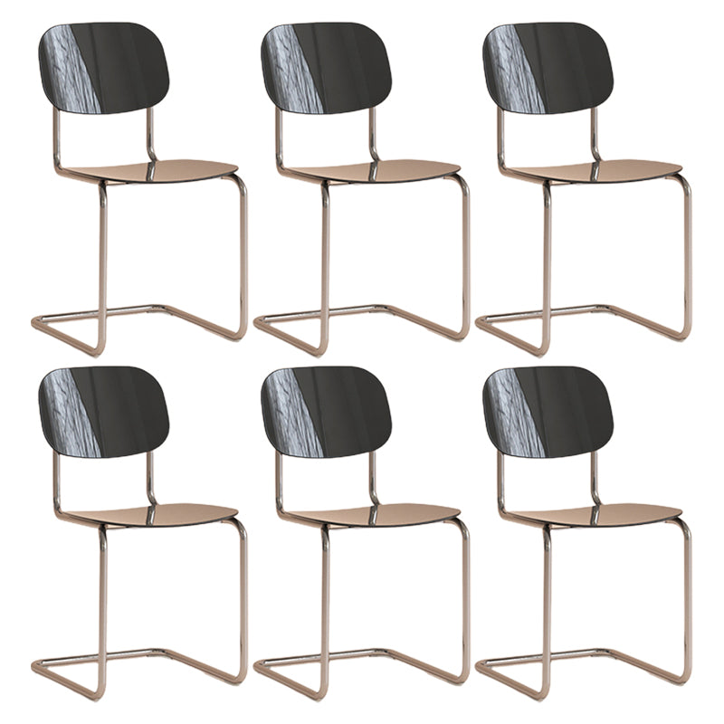 Modern Fixed Back Dining Side Chair Armless Outdoor Bistro Chairs