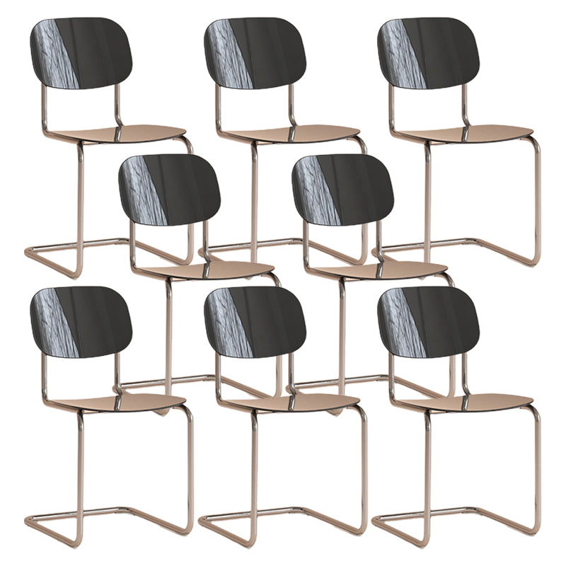 Modern Fixed Back Dining Side Chair Armless Outdoor Bistro Chairs