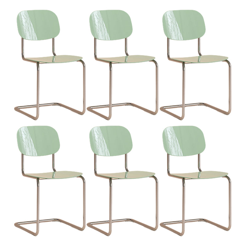 Modern Fixed Back Dining Side Chair Armless Outdoor Bistro Chairs