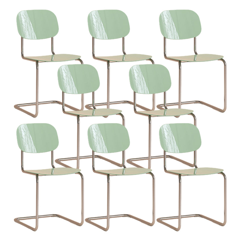 Modern Fixed Back Dining Side Chair Armless Outdoor Bistro Chairs