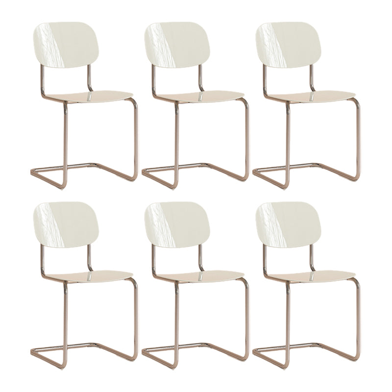 Modern Fixed Back Dining Side Chair Armless Outdoor Bistro Chairs