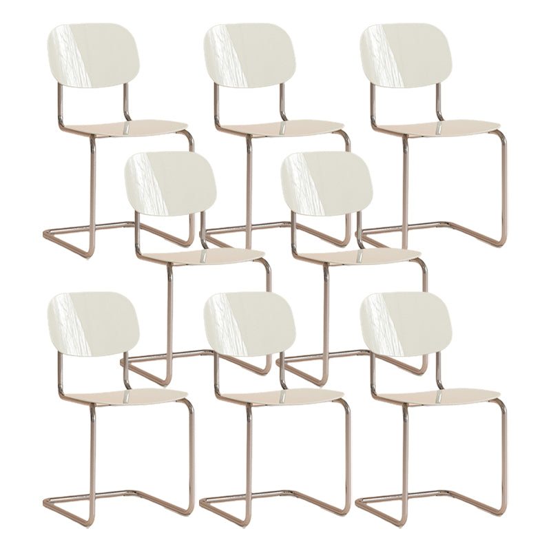 Modern Fixed Back Dining Side Chair Armless Outdoor Bistro Chairs