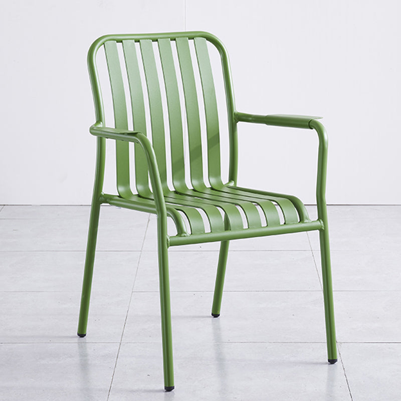 Green Stacking Dining Side Chair Arms Included Outdoor Bistro Chairs