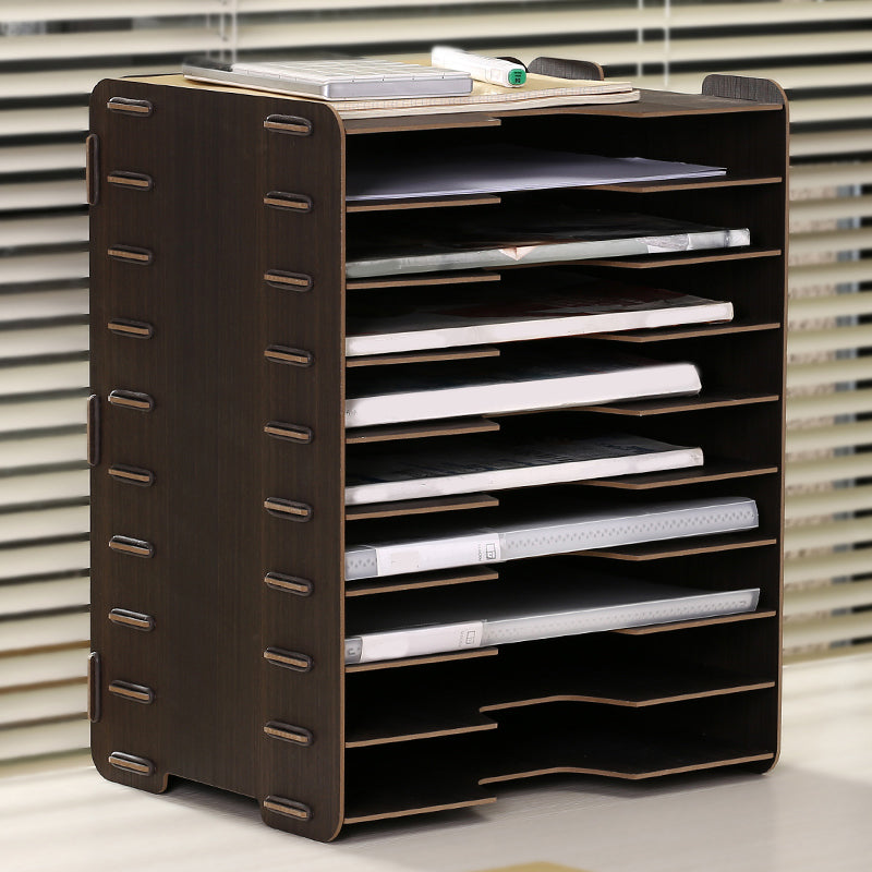 Contemporary Vertical Filing Cabinet Wooden Frame Storage Filing Cabinet