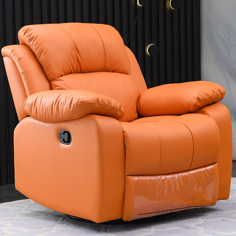 Traditional Leather Standard Recliner Solid Color Metal Frame Recliner Chair