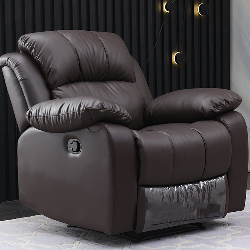 Traditional Leather Standard Recliner Solid Color Metal Frame Recliner Chair