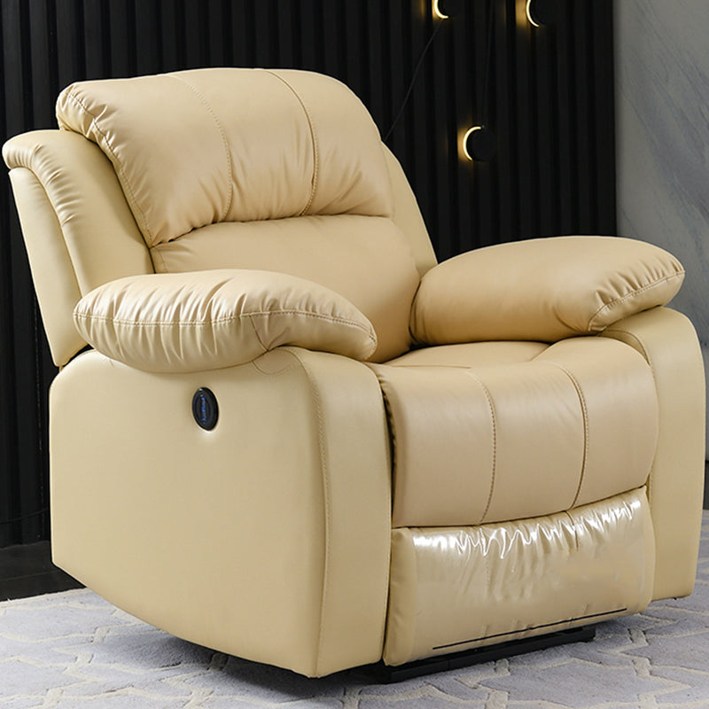 Traditional Leather Standard Recliner Solid Color Metal Frame Recliner Chair