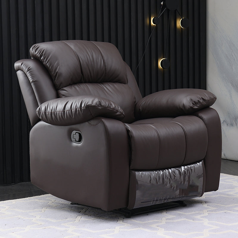 Traditional Leather Standard Recliner Solid Color Metal Frame Recliner Chair