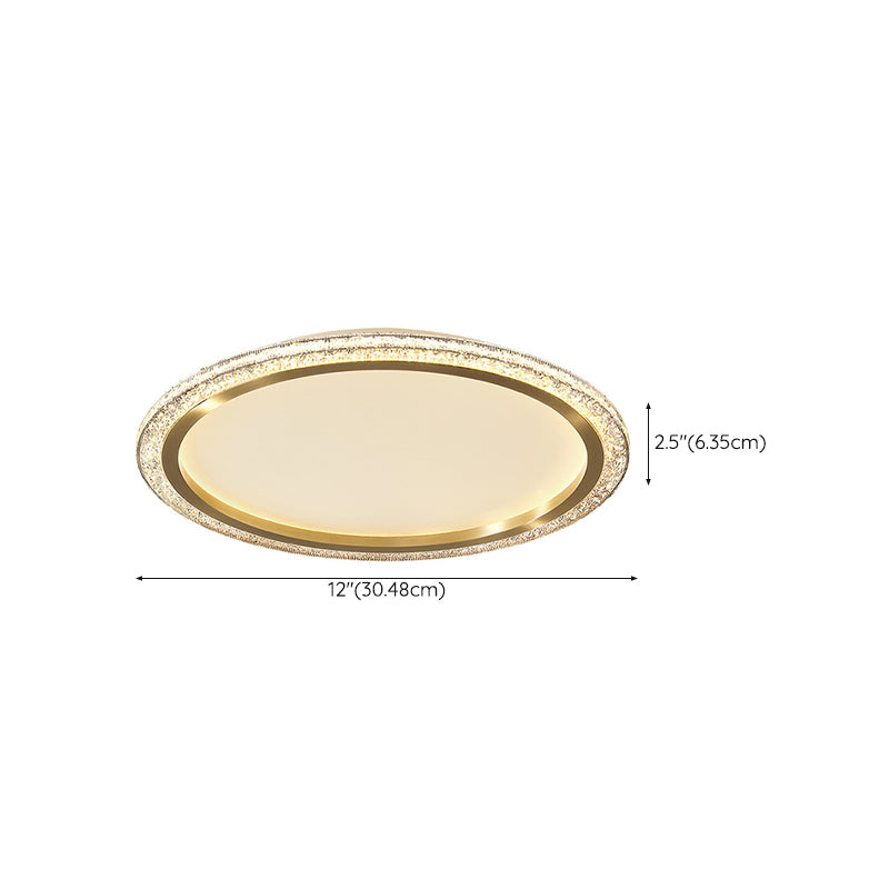 Aluminum LED Ceiling Flush Contemporary Flush Mount in Gold finish