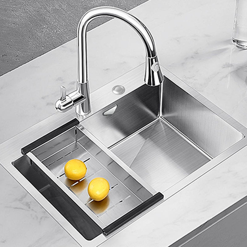 Stainless Steel Drop-In Kitchen Sink Overflow Hole Design Kitchen Sink with Faucet