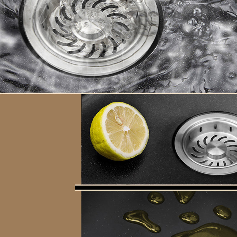 Round Single Bowl Kitchen Sink Granite Sink with Drain Strainer Kit