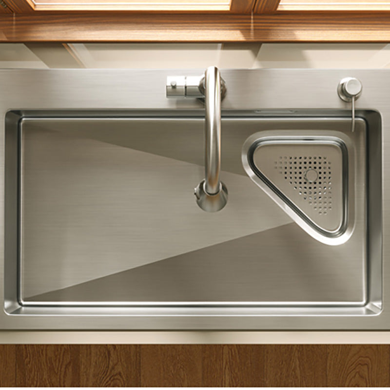 Modern Stainless Steel Kitchen Sink Single Bowl Rectangle Sink with Soap Dispenser