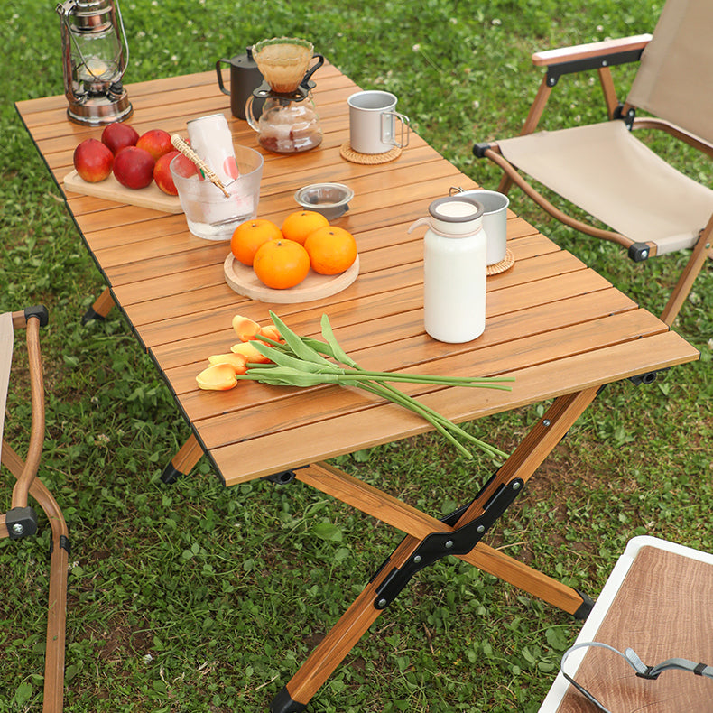 Rectangle Brown Camping Table Contemporary Folding Dining Table