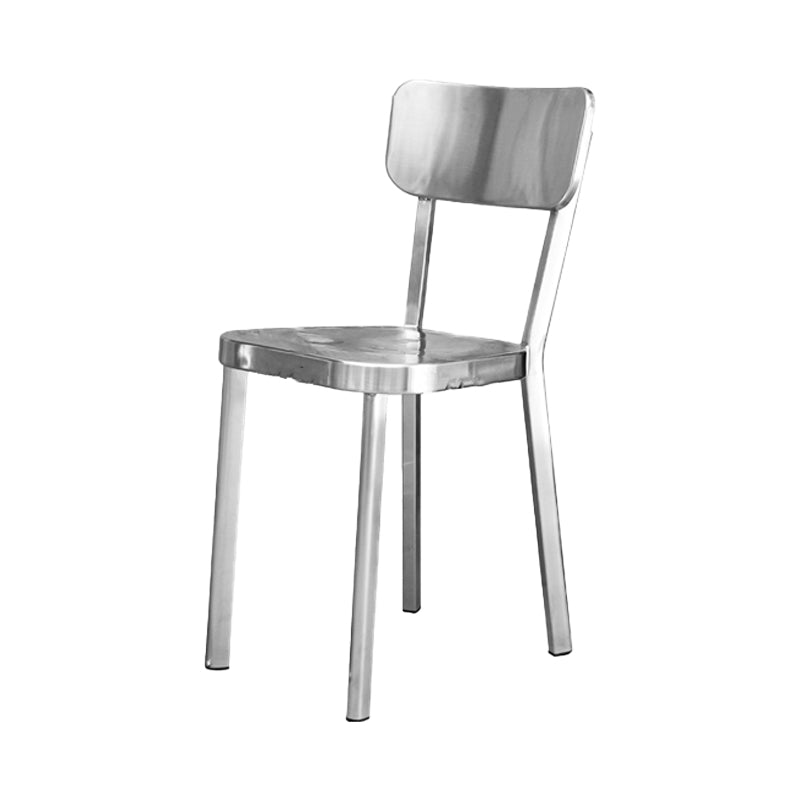 Sliver Armless Dining Side Chair Stacking Outdoor Bistro Chairs