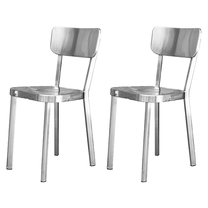 Sliver Armless Dining Side Chair Stacking Outdoor Bistro Chairs