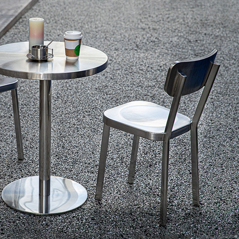 Sliver Armless Dining Side Chair Stacking Outdoor Bistro Chairs