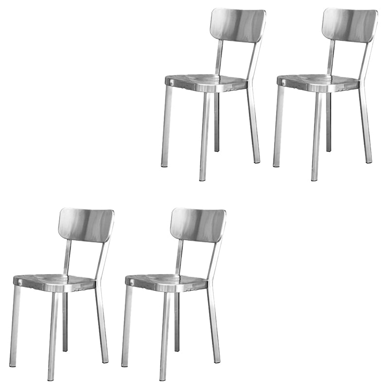 Sliver Armless Dining Side Chair Stacking Outdoor Bistro Chairs