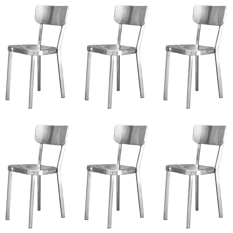 Sliver Armless Dining Side Chair Stacking Outdoor Bistro Chairs