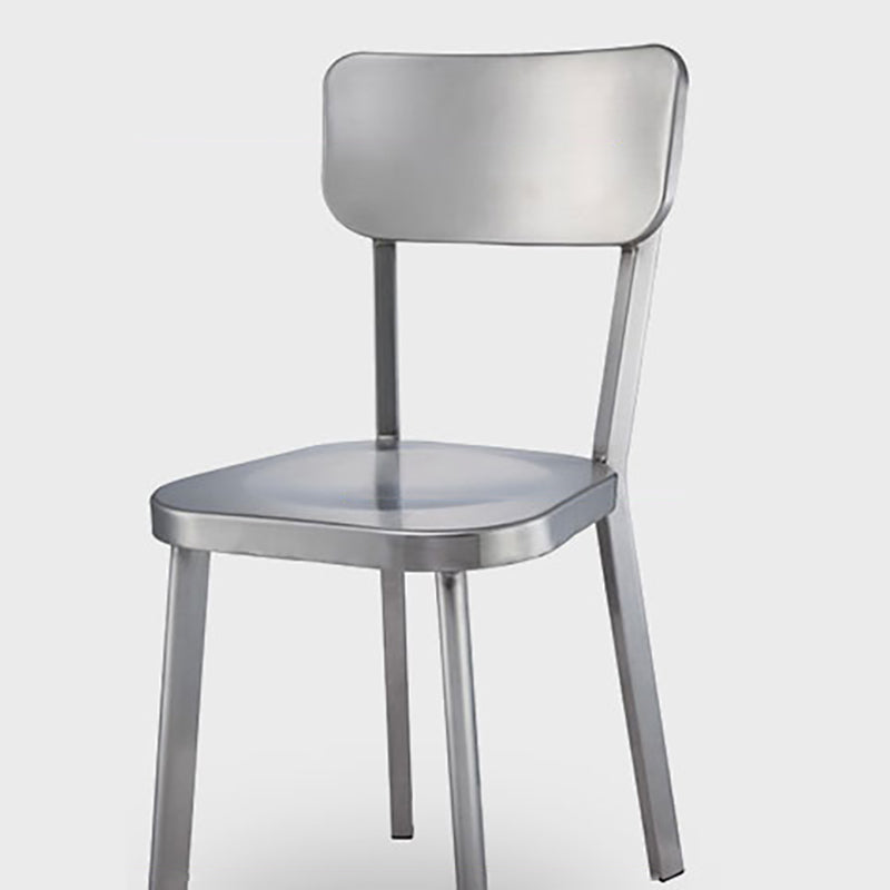 Sliver Armless Dining Side Chair Stacking Outdoor Bistro Chairs