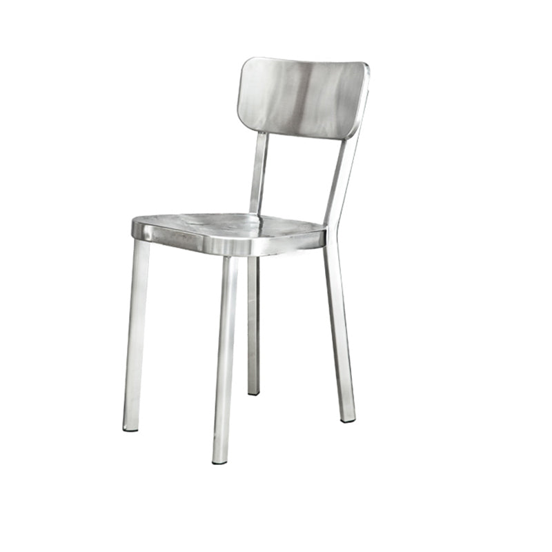 Sliver Armless Dining Side Chair Stacking Outdoor Bistro Chairs