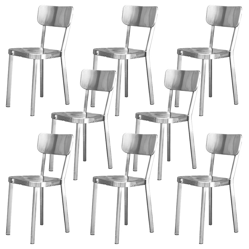 Sliver Armless Dining Side Chair Stacking Outdoor Bistro Chairs